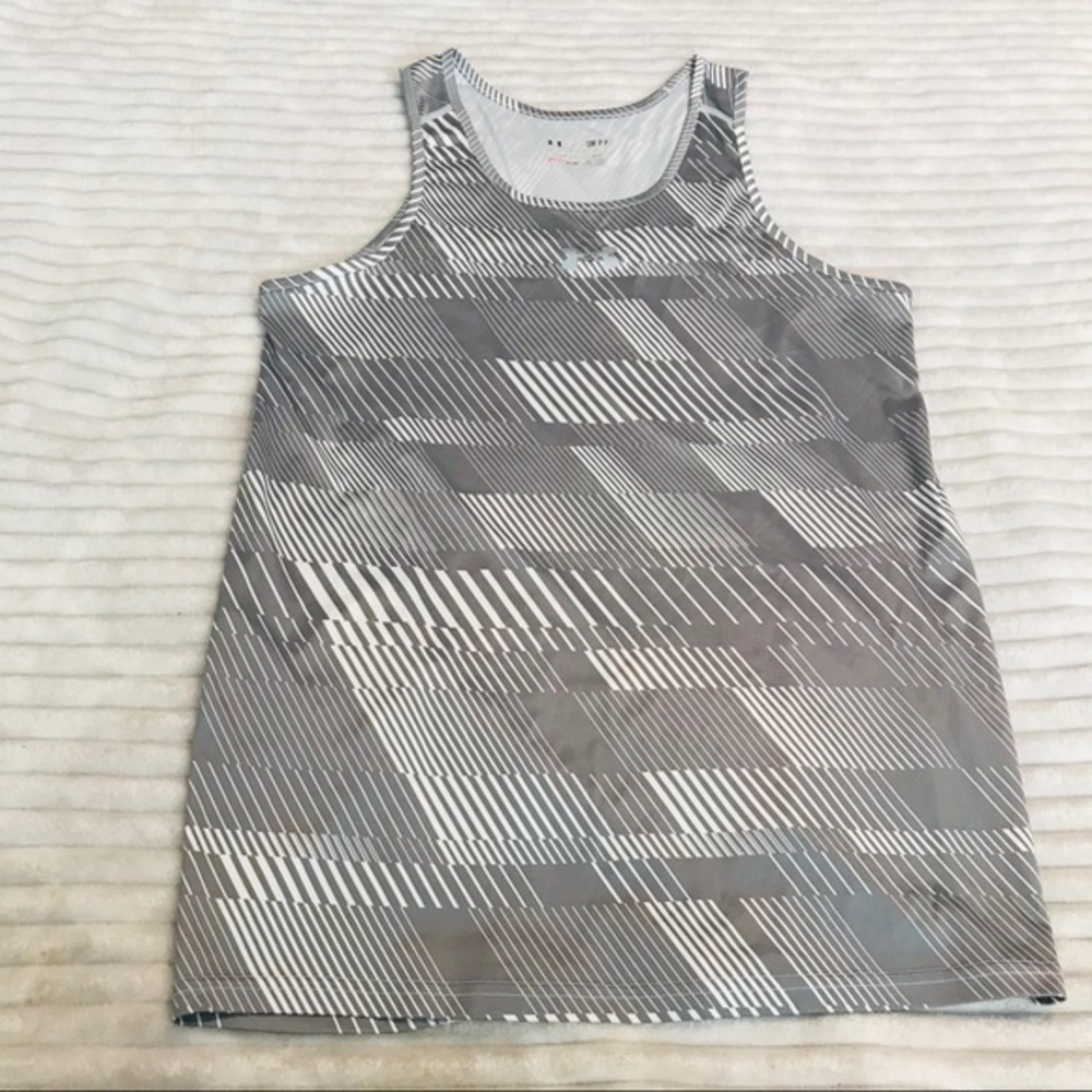 Under Armour Gray White perforated Tank Top small